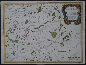 Litwa "Partie de Lithanie ou sont les Palatinats de Poloczk,Witepsk,Mscislaw et partie de Minsk" Sanson, Mariette 1665