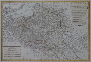 Polska "A new Map of the Kingdom of Poland with all its Divisions" Samuel Dunn 1794