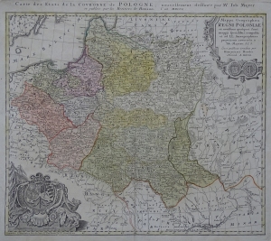 Polska "Mappa Geographica Regni Poloniae" Tobias Mayer, Spadkobiercy Homanna 1750