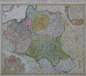 Polska "Mappa Geographica Regni Poloniae" Mayer, Homann 1750