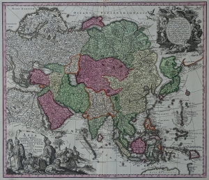 Azja "ASIA CUM OMNIBUS..." Matthäus Seutter 1730