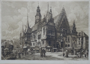 Wrocław, Ratusz od południowego wschodu "Das Rathaus zu Breslau" Hugo Ulbrich 1903