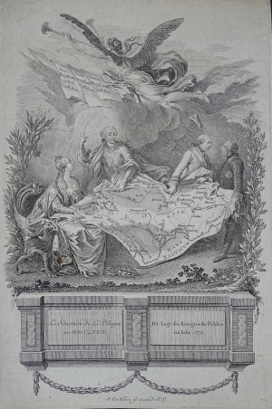 "Kołacz królewski" pierwszy rozbiór Polski, Johann Esaias Nilson 1773