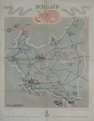 Polska, mapa kolejowa i turystycza, Kuczborska, Lipski 1937