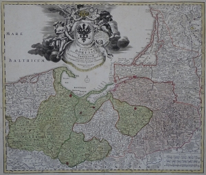 Prusy "REGNUM BORUSSIAE" Homann 1701