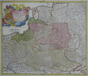 Polska Rzeczpospolita "REGNI POLONIAE MAGNI DUCAT LITHUANIAE" Homann 1715