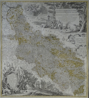 Śląsk "NOVISSIMUM SILESIAE THEATRUM id est  EXACTISSIMUS SUPERIORIS et INFERIORIS SILESIA COMITATUS GLACENSIS " Covens Mortier 1748