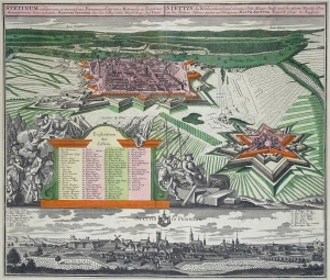 Szczecin "STETINUM" "STETTIN IN POMMERN" Matthaus Seutter 1740