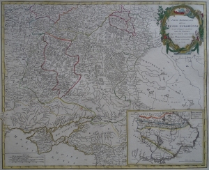 Ukraina, Rosja europejska "Partie Meridionale De La Russie Europeenne" Vaugondy 1752