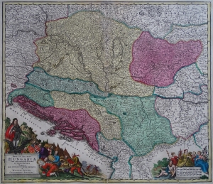 Węgry, Bałkany "Nova et Accurata Hungariae" Matthäus Seutter 1725